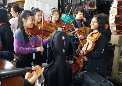 OrKidstra rehearses backstage at Canada Day 2017 on Parliament Hill