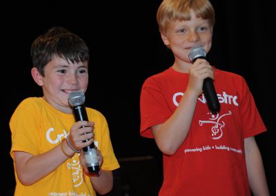 Two Young Boys Holding Microphone