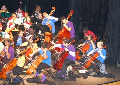 OrKidstra cello students playing at the Holiday Concert